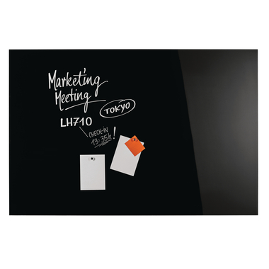 MAGNETOPLAN Design-Glasboard 1500x1000mm 13408012 schwarz, magnetisch