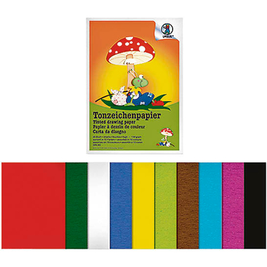 URSUS Papier à dessin couleur A4 2134699 130g,10 couleurs ass. 20 flls.