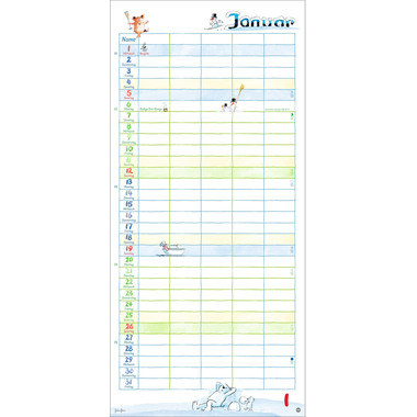 HEYE Familienplaner H. Heine 2025 1586+25 DE 21x45cm