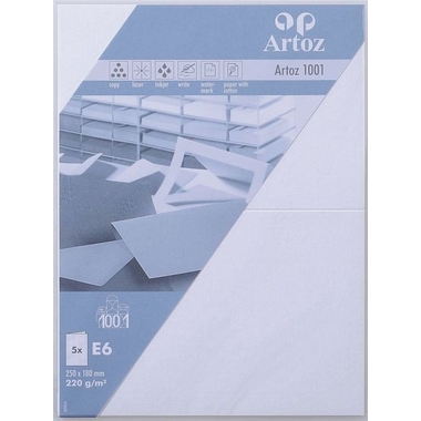 ARTOZ Cartoline 1001 E6 107372262 220g, bianco fiore 5 fogli