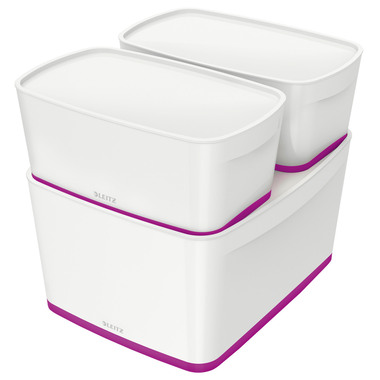 LEITZ MyBox L avec couvercle 18lt 5216-10-62 blanc/violet