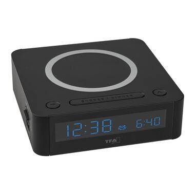Sveglia Digitale TFA Dostmann Easy Charge Nero