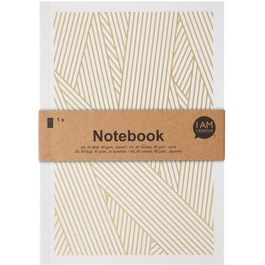 I AM CREATIVE Notizbuch A5 MAA4005.16 gold/grau 80 Seiten