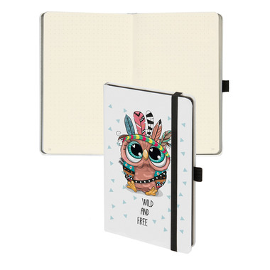 BIELLA Notizbuch Kompagnon WhiteTrend 5845337623U Owl, gepunktet 12.5x19.5cm