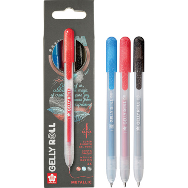 SAKURA Gelly Roll 0.8mm PXGBRAMET3A Metallic, ass. 3 Stück