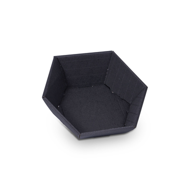 Hexagonal gift basket in black 290x270x60/105mm