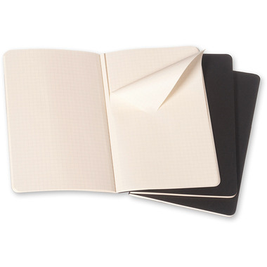 MOLESKINE Quaderno Cahier A6 704901 quadrettato, nero 3 pezzi