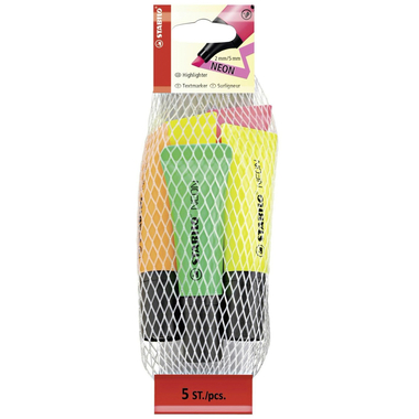 STABILO Textmarker Neon 72/5-1-5 5 couleurs ass.