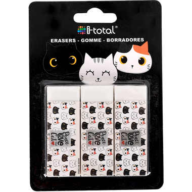 ROOST Radiergummi Cat XL1895 3 pcs. 2.2x1.2x6.2cm