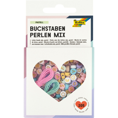 FOLIA Perlen Mix Buchstaben 32024 Pastell