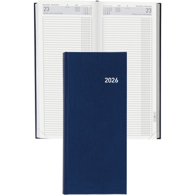 BIELLA Agenda Tower 2026 800311050026 1T/2S bleu ML 13.5x31.5cm