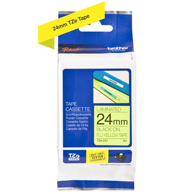 PTOUCH Band, lam.,fluor. schwarz/gelb TZe-C51 PT-540 24 mm