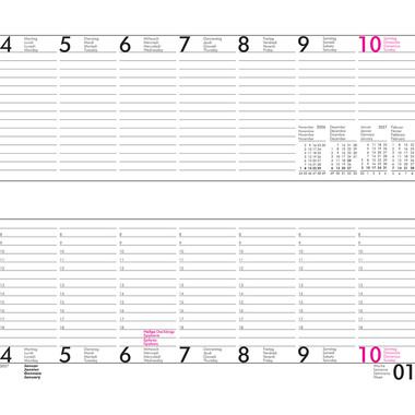 NOVOOO Planning hebdomadaire 2027 890712 1S/2P ML 12x28.4cm
