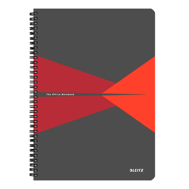LEITZ Collegeblock Office Card A4 46470025 rouge quadrillé