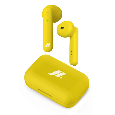 Auricolari True Wireless Stereo semi in-ear con microfono e tasto di risposta/fine chiamata, colore giallo