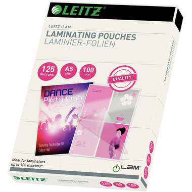 LEITZ Pelicole per laminazione A5 33807 lucido, 125my 100 pezzi