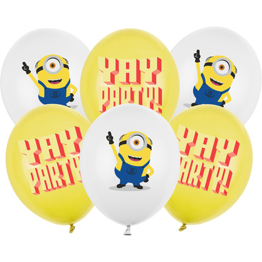 PARTYDECO Ballons, strong 30cm SB14P-349-00 Minions, mix 6 Stück