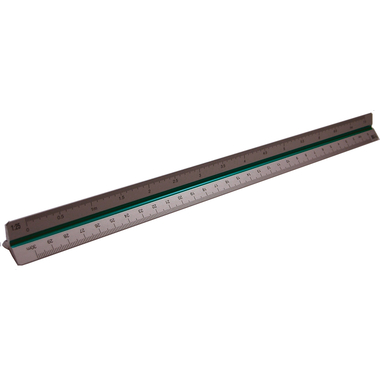 RUMOLD Règle triangulaire alu 30cm 195/4/30 coloré