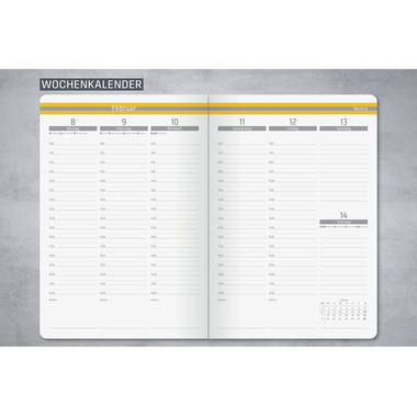 CONCEPTUM Cal. semainier Linescape 2027 L2704 1S/2P gris clair 14.8x21.3cm