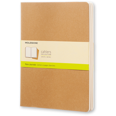 MOLESKINE Cahier XL 25x19cm 506-9 en blanc, natur 3 pcs.