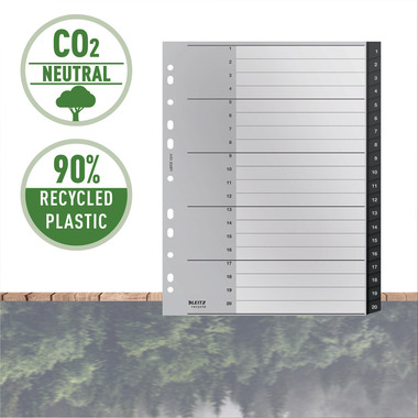 LEITZ Répertoire PP Recycle A4+ 1211-00-00 noir 1-20