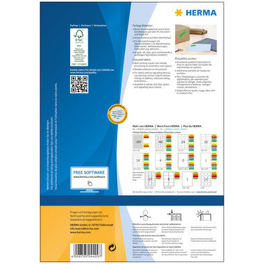 HERMA Etichette SPECIAL 70x37mm 4409 verde,perm. 2400 pz./100 fogli