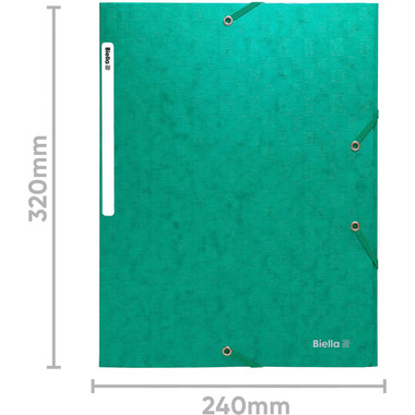 BIELLA Cartella con elastico A4 17840030U verde, 590gm2 220 fg.