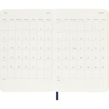 MOLESKINE Agenda settimanale note 25/26 8056999275464 18M foderato SC saphir 9x14cm