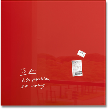 SIGEL Glass Aimantboard GL202 rouge 1000x1000x15mm