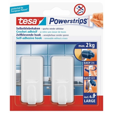 TESA Powerstrips gancio Classic 580100004 2 ganci/4 strips L