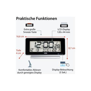 Sveglia digitale ADE con visualizzazione della temperatura e della data