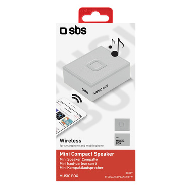 Speaker wireless compatto, 3W, batteria da 300 mAh, cavo Jack 3,5 mm colore bianco