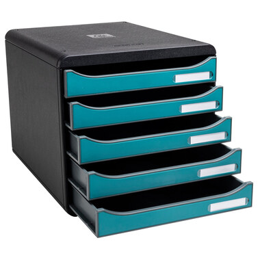 EXACOMPTA Schubladenbox Skandi A4+ 30934D pazifikblau 5 Schubl.