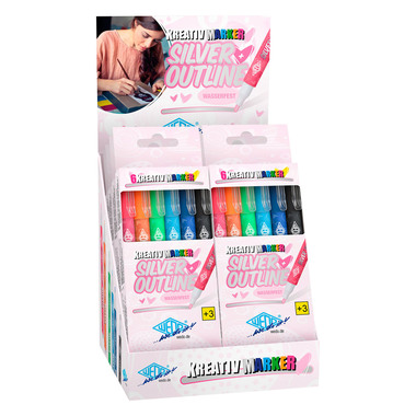 WEDO Marker Silver+Outline 1-2mm 252600699 Set 6 Stück