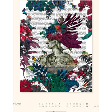 WEINGARTEN Calendario 2025 3312245+25 Vintage Book Art DE 34x44cm