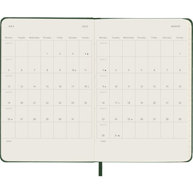 MOLESKINE Agenda Classic Pocket 2027 DHK1512WN2Y27 1S/1P vert myrte HC 9x14cm