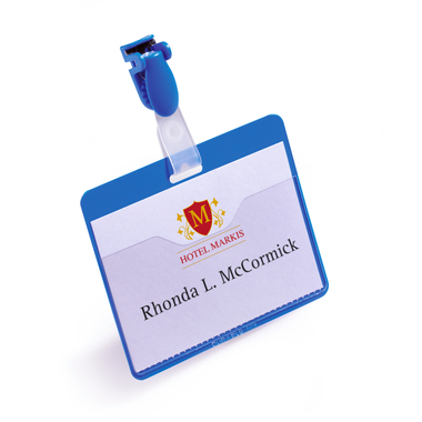 DURABLE Porte-nom avec clip bleu 810606 90x60mm 25 pcs.