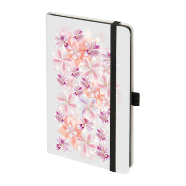 BIELLA Notizbuch Kompagnon WhiteTrend 5845337723U Flower, gepunktet 12.5x19.5cm