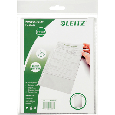 LEITZ Zeigetasche PP A5 47756002 glasklar 15 Stück