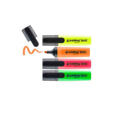 EDDING Textmarker 345 345-E4 4 couleurs ass.