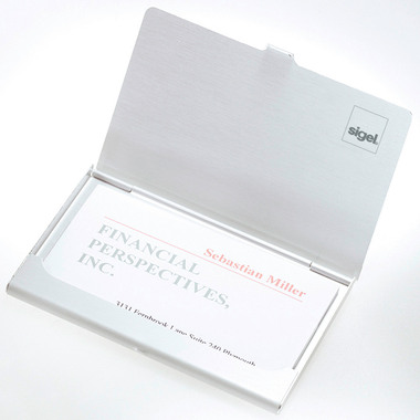 SIGEL Etui cartes visite 63x92mm VZ135 Alu -15 cartes