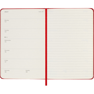 MOLESKINE Agenda settimanale note 25/26 8056999275457 18M foderato HC rosso 9x14cm