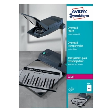 AVERY ZWECKFORM Film Overhead A4 3563 0.13mm laser 100 feuilles