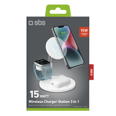 Caricatore wireless 3 in 1 magnetico Apple e Samsung | SBS