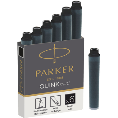 PARKER Inchiostro Quink Mini 1950407 nero 6 pezzi