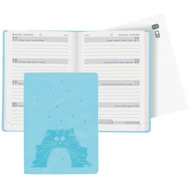 BIELLA Agenda Memento 2025 825715060025 1S/2P bleuclair ML 10.1x14.2cm
