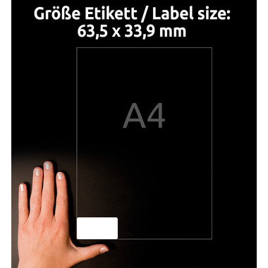 AVERY ZWECKFORM Etiketten 63,5×33,9mm J4773-10 240 Stück