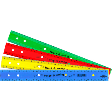 DUX Lineal zum Abheften 30cm 9040OFX Twist & Swing, Farben ass.