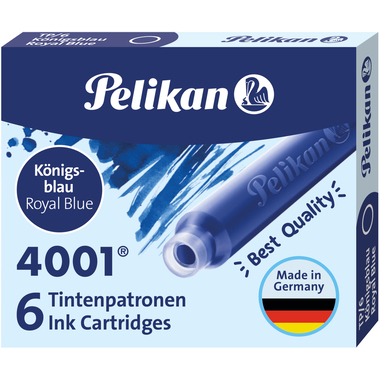 PELIKAN Tintenschreib.-Patronen TP/6 301176 königsblau, löschbar 6 Stück