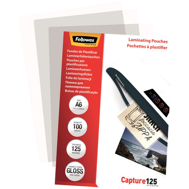 FELLOWES Laminiertasche A6 5307201 glanz, 125my 100 Stk